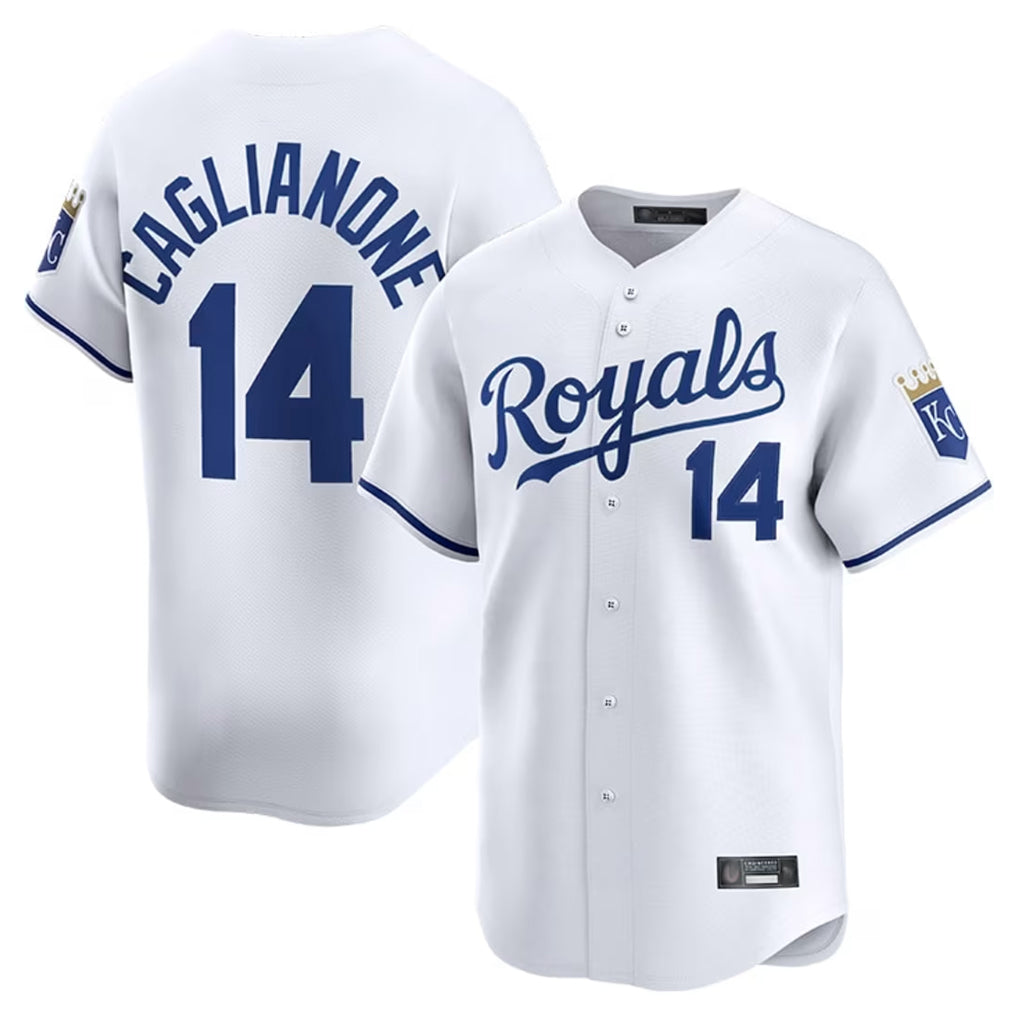 Elroe KC.Royals #14 Jac Caglianone Player White Alt Limited Home Stitched Jerseys