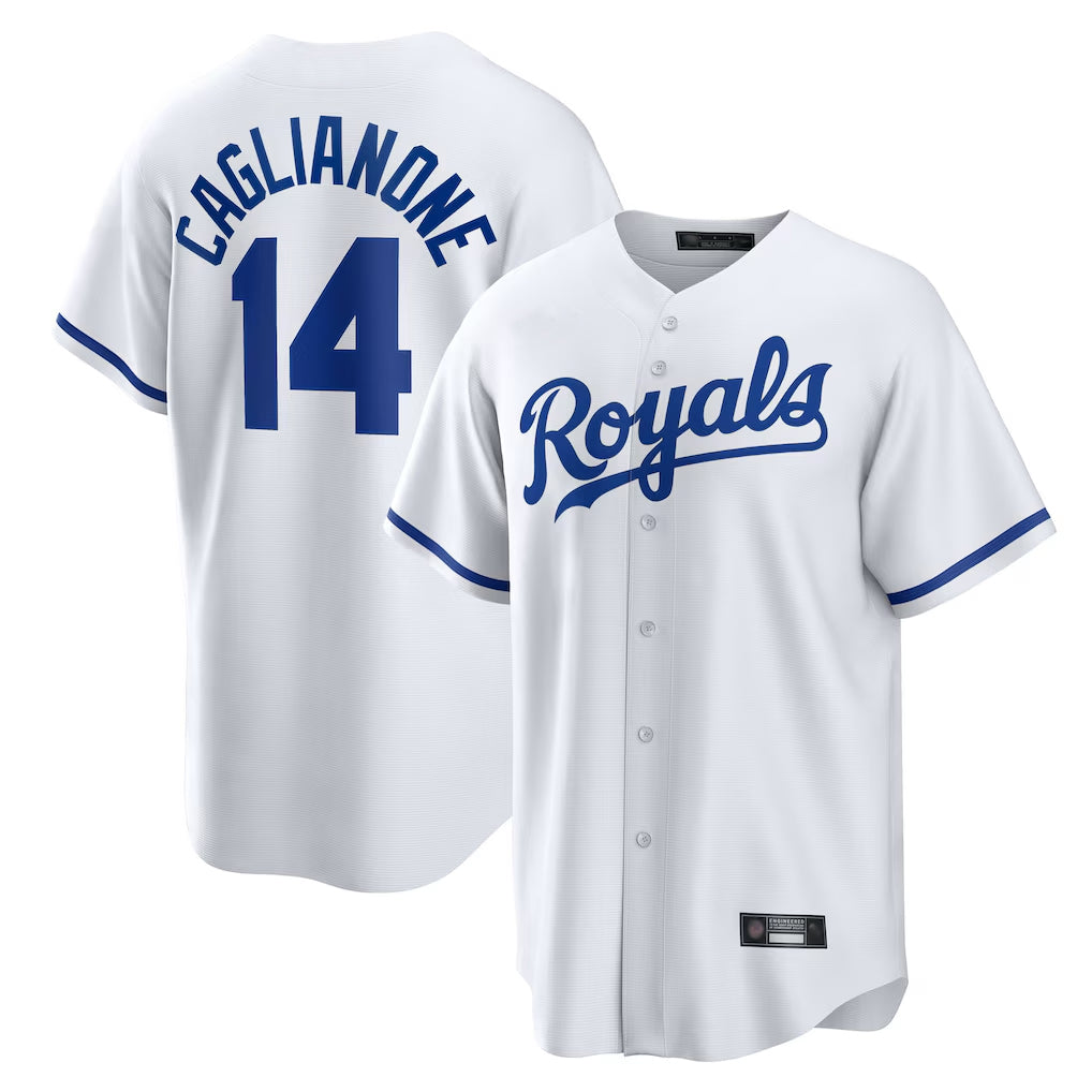Elroe KC.Royals #14 Jac Caglianone Player White Home Game Stitched Jerseys