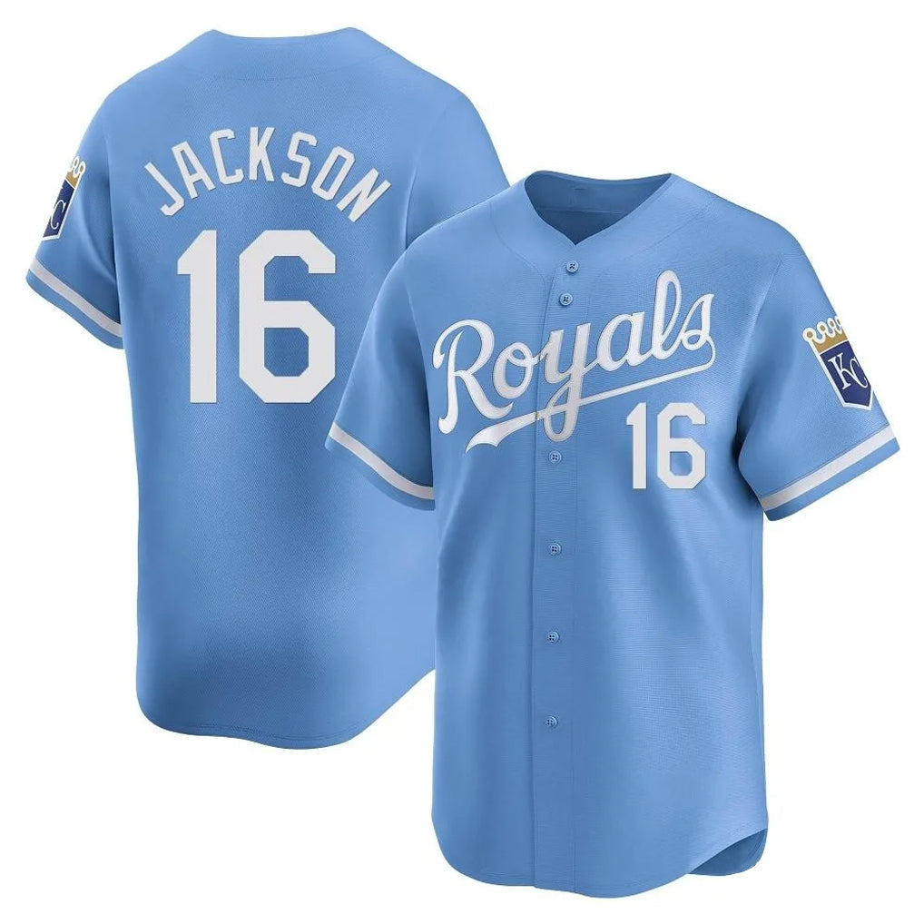 Elroe KC.Royals #16 Bo Jackson Player Light Blue Alt Limited Home Stitched Jerseys