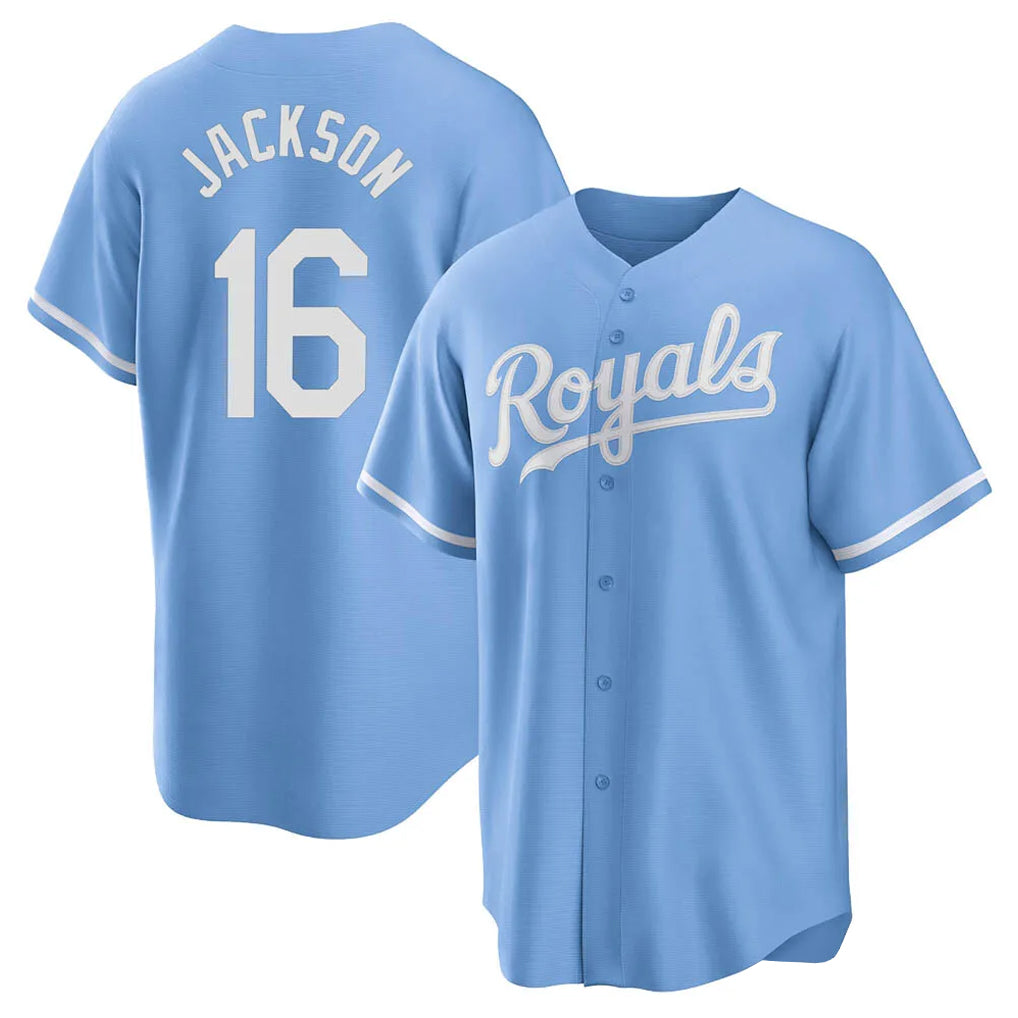 Elroe KC.Royals #16 Bo Jackson Player Light Blue Home Game Stitched Jerseys