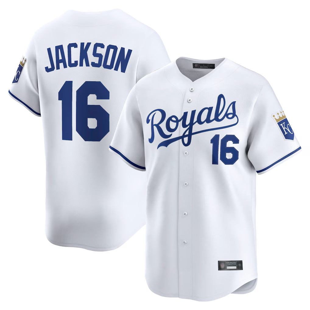 Elroe KC.Royals #16 Bo Jackson Player White Alt Limited Home Stitched Jerseys