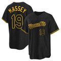 Elroe KC.Royals #19 Michael Massey Player Black Snake Skin City Game Stitched Jerseys