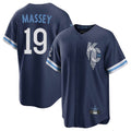 Elroe KC.Royals #19 Michael Massey Player Navy City Connect Home Game Stitched Jerseys