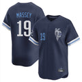 Elroe KC.Royals #19 Michael Massey Player Navy City Connect Limited Home Stitched Jerseys