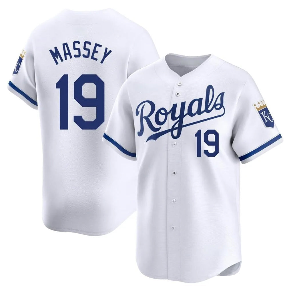 Elroe KC.Royals #19 Michael Massey Player White Alt Limited Home Stitched Jerseys