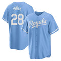 Elroe KC.Royals #28 Kyle Isbel Player Light Blue Home Game Stitched Jerseys