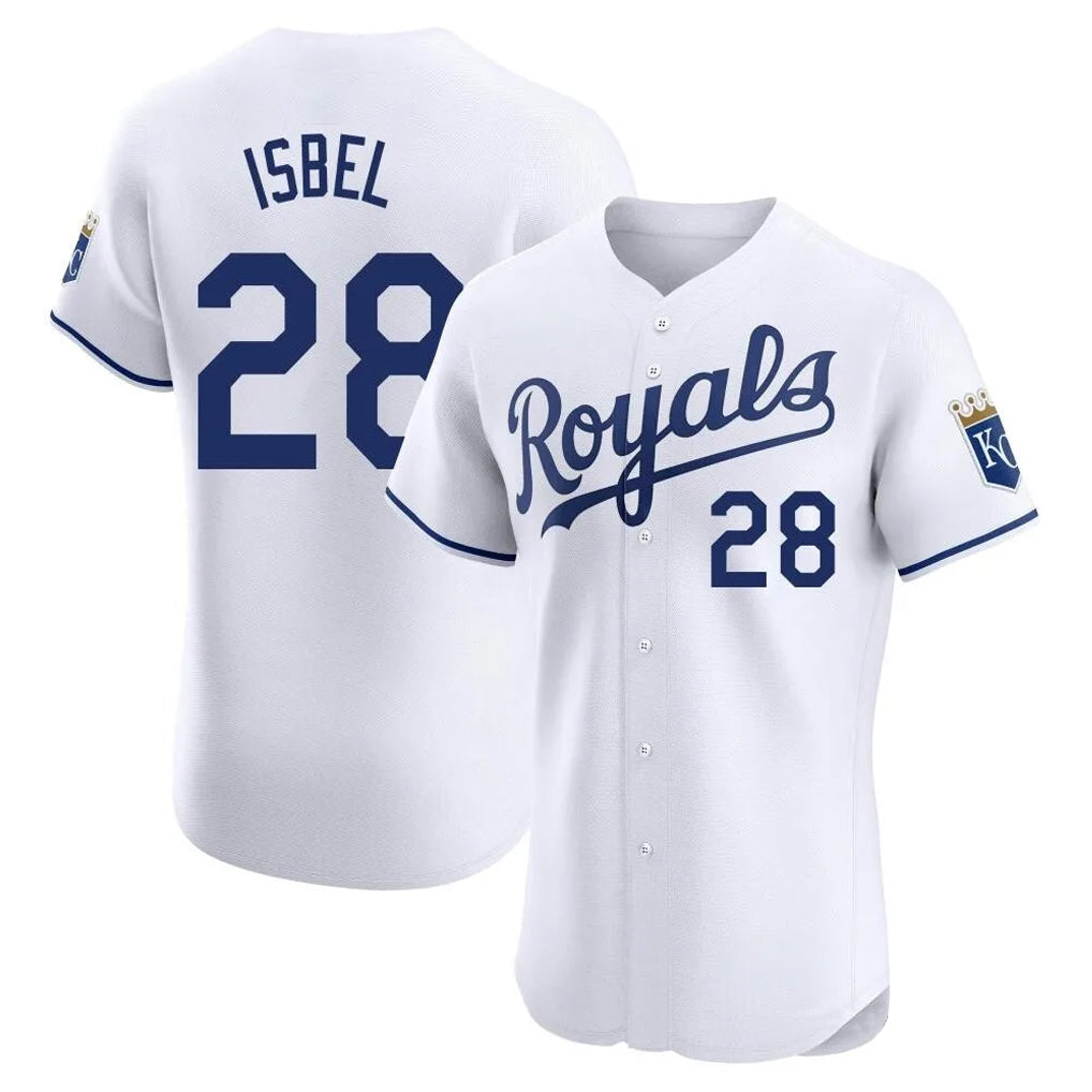 Elroe KC.Royals #28 Kyle Isbel Player White Alt Limited Elite Home Stitched Jerseys
