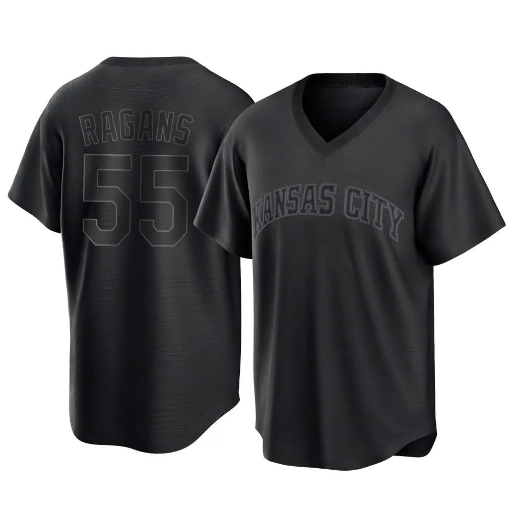 Elroe KC.Royals #55 Cole Ragans Player Black Fashion Game Stitched Jerseys
