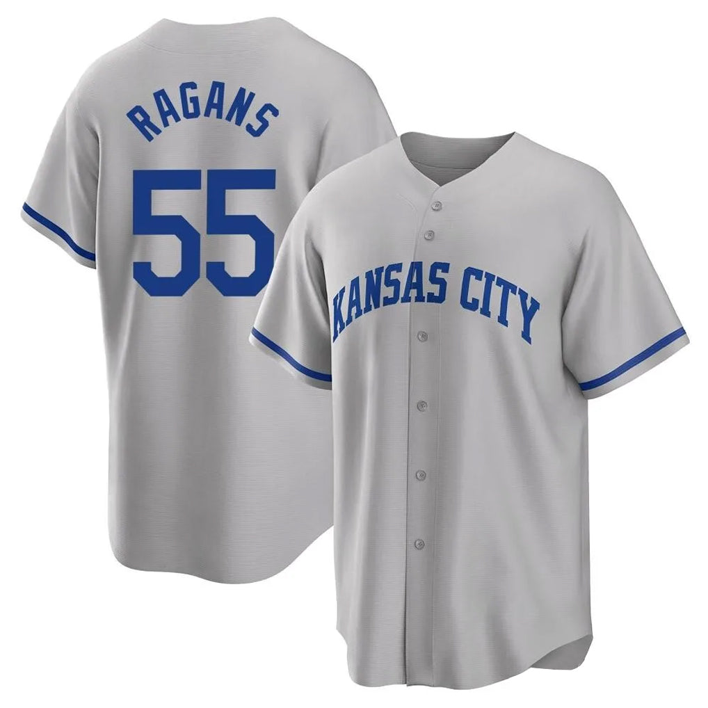 Elroe KC.Royals #55 Cole Ragans Player Gray Game Home Stitched Jerseys