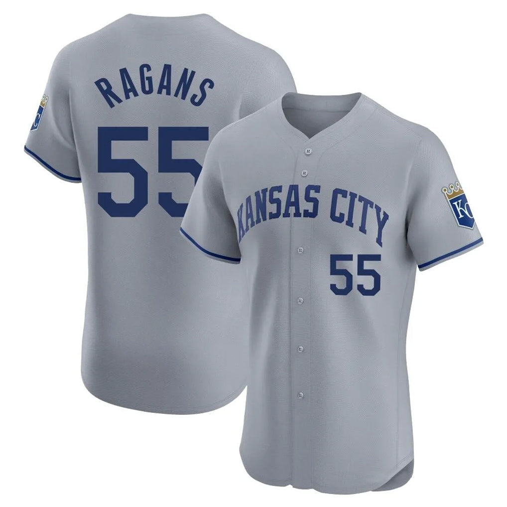 Elroe KC.Royals #55 Cole Ragans Player Gray Limited Elite Home Stitched Jerseys