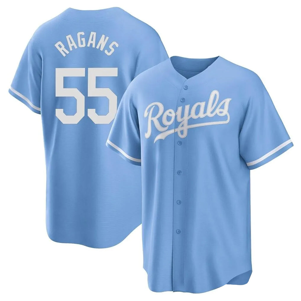 Elroe KC.Royals #55 Cole Ragans Player Light Blue Home Game Stitched Jerseys