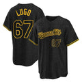 Elroe KC.Royals #67 Seth Lugo Player Black Snake Skin City Game Stitched Jerseys