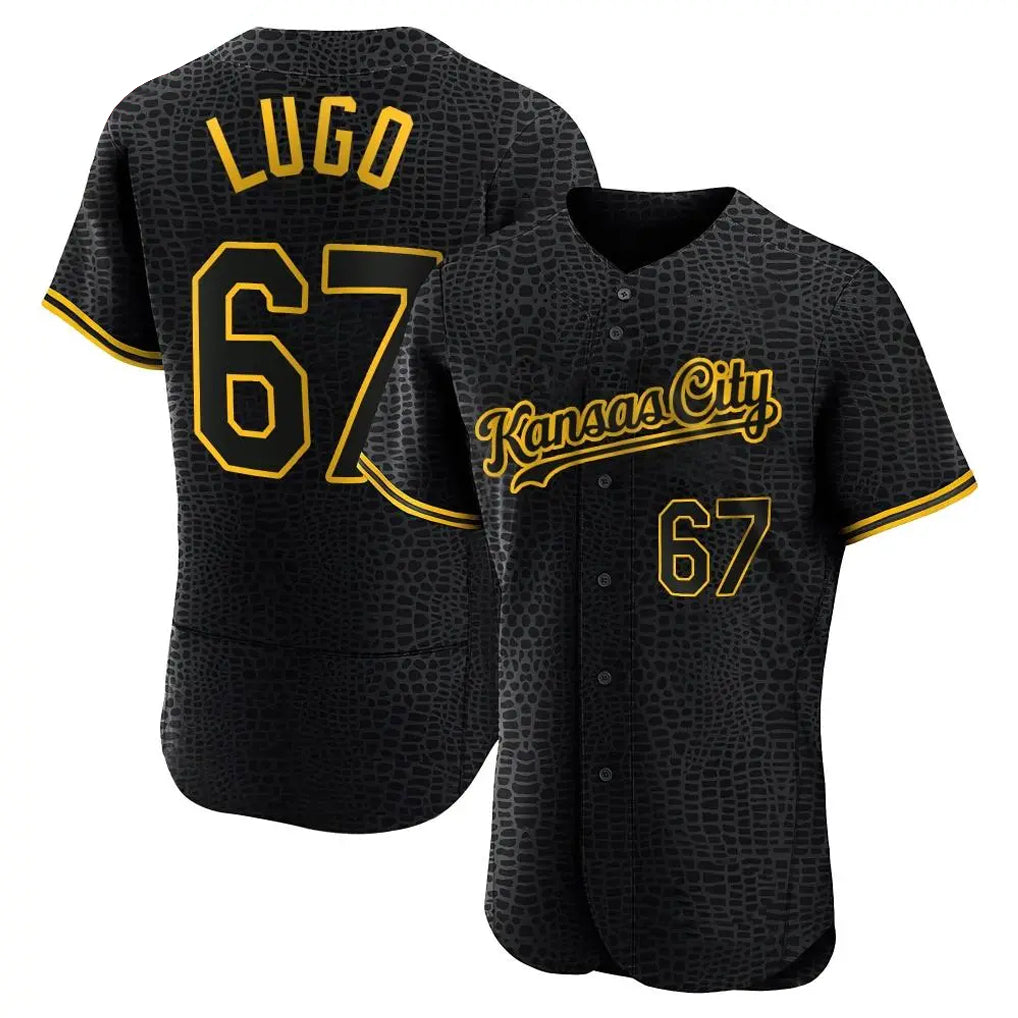 Elroe KC.Royals #67 Seth Lugo Player Black Snake Skin City Limited Elite Stitched Jerseys