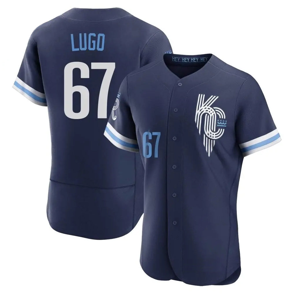 Elroe KC.Royals #67 Seth Lugo Player Navy City Connect Limited Elite Home Stitched Jerseys