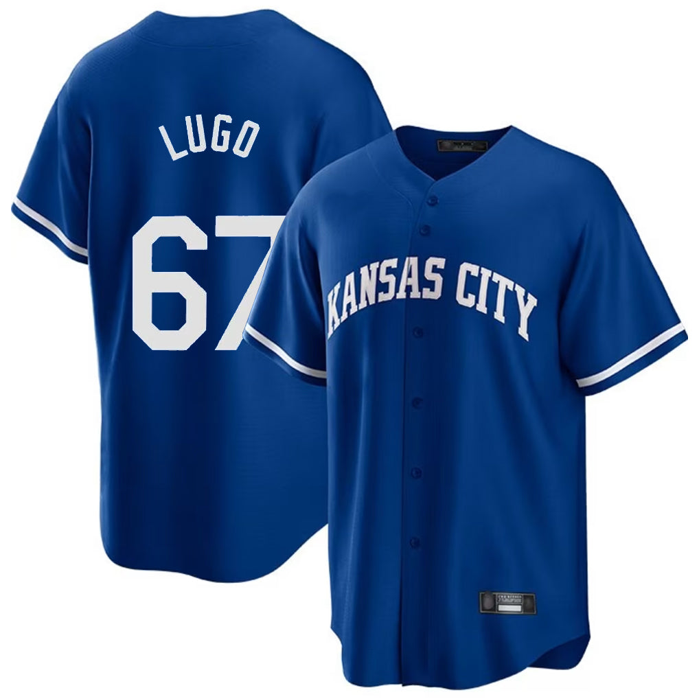 Elroe KC.Royals #67 Seth Lugo Player Royal Game Home Stitched Jerseys