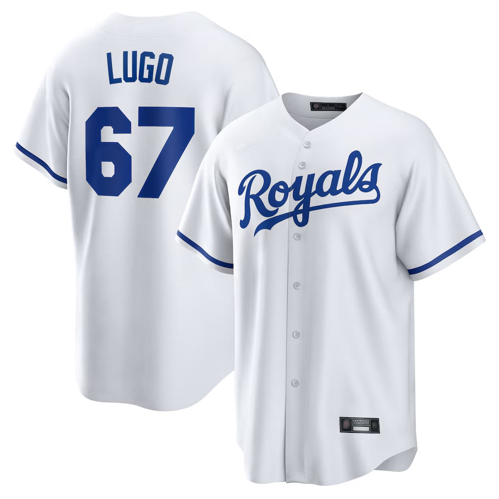 Elroe KC.Royals #67 Seth Lugo Player White Home Game Stitched Jerseys