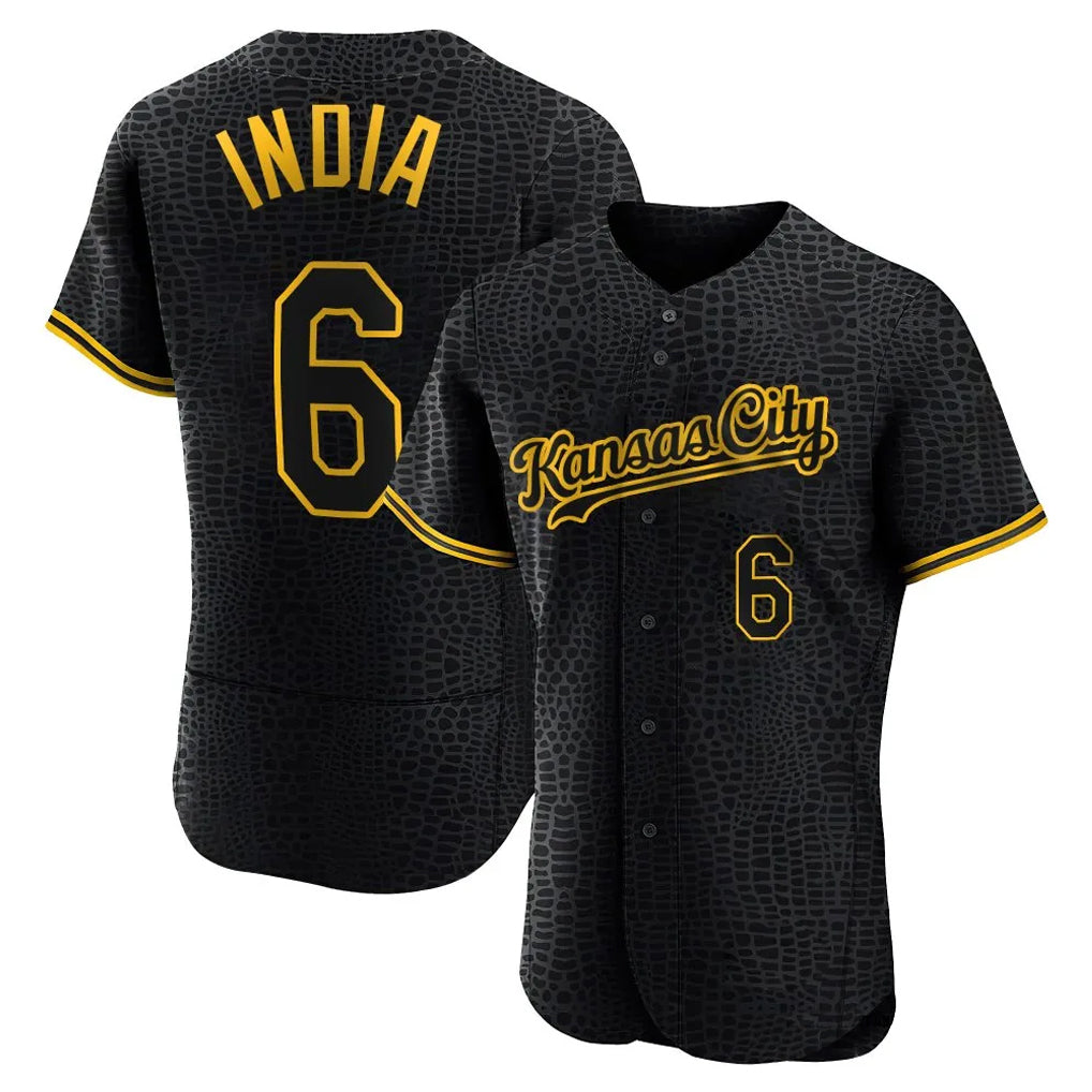 Elroe KC.Royals #6 Jonathan India Player Black Snake Skin City Limited Elite Stitched Jerseys