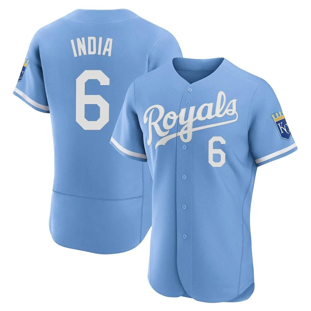 Elroe KC.Royals #6 Jonathan India Player Light Blue Alt Limited Elite Home Stitched Jerseys