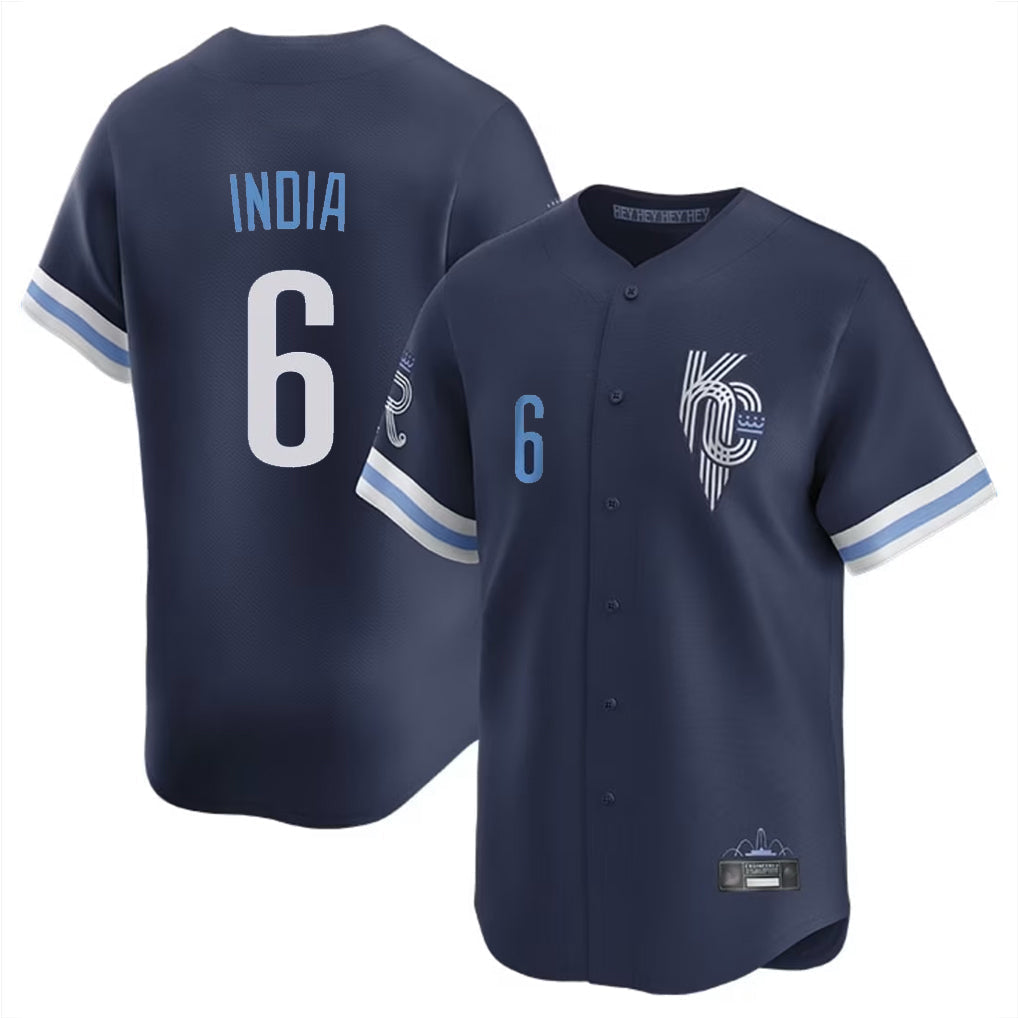 Elroe KC.Royals #6 Jonathan India Player Navy City Connect Limited Home Stitched Jerseys
