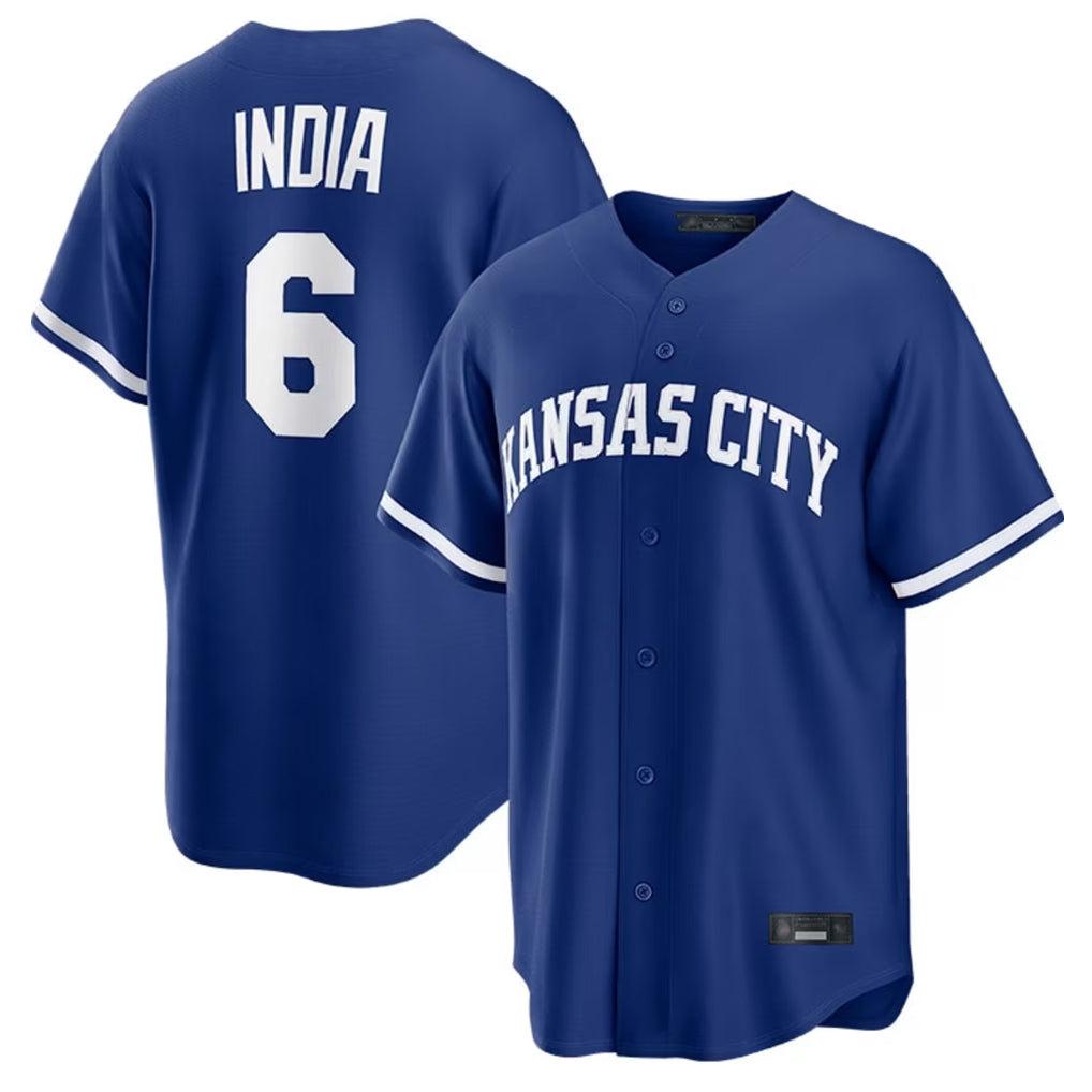 Elroe KC.Royals #6 Jonathan India Player Royal Game Home Stitched Jerseys