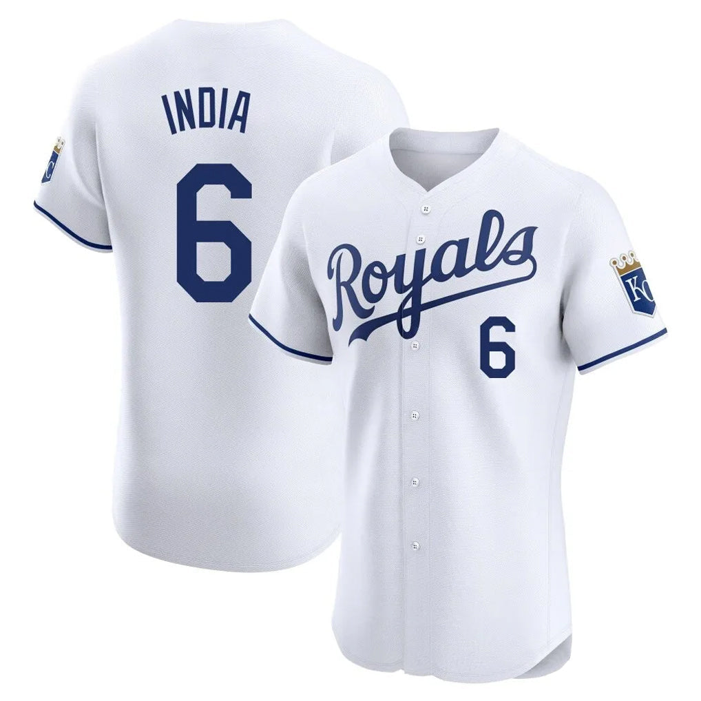 Elroe KC.Royals #6 Jonathan India Player White Alt Limited Elite Home Stitched Jerseys