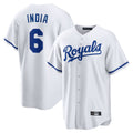 Elroe KC.Royals #6 Jonathan India Player White Home Game Stitched Jerseys