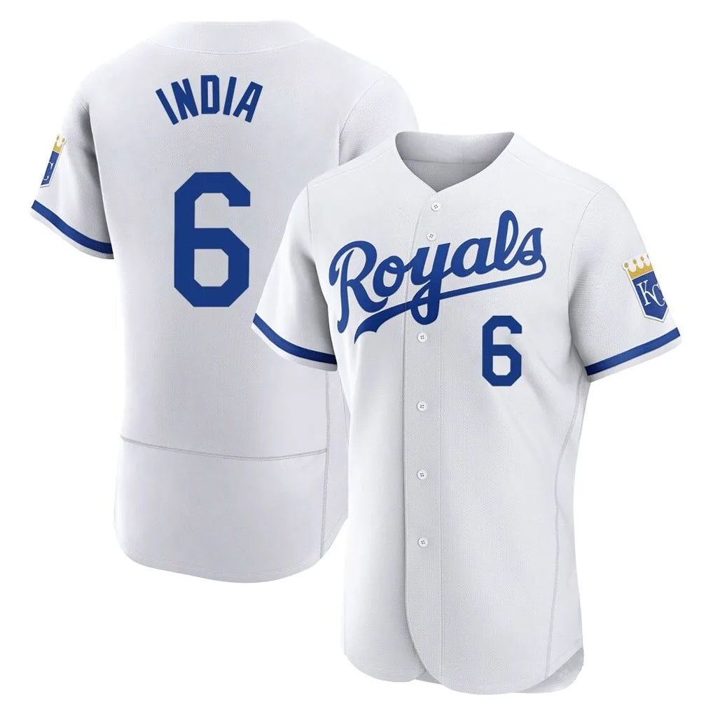 Elroe KC.Royals #6 Jonathan India Player White Limited Elite Home Game Stitched Jerseys