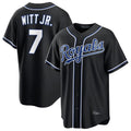 Elroe KC.Royals #7 Bobby Witt Jr. Player Black Carbon Fashion Home Game Stitched Jerseys