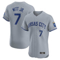 Elroe KC.Royals #7 Bobby Witt Jr. Player Gray Limited Elite Home Stitched Jerseys