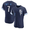 Elroe KC.Royals #7 Bobby Witt Jr. Player Navy City Connect Limited Elite Home Stitched Jerseys