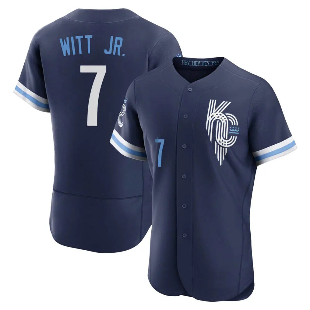 Elroe KC.Royals #7 Bobby Witt Jr. Player Navy City Connect Limited Elite Home Stitched Jerseys