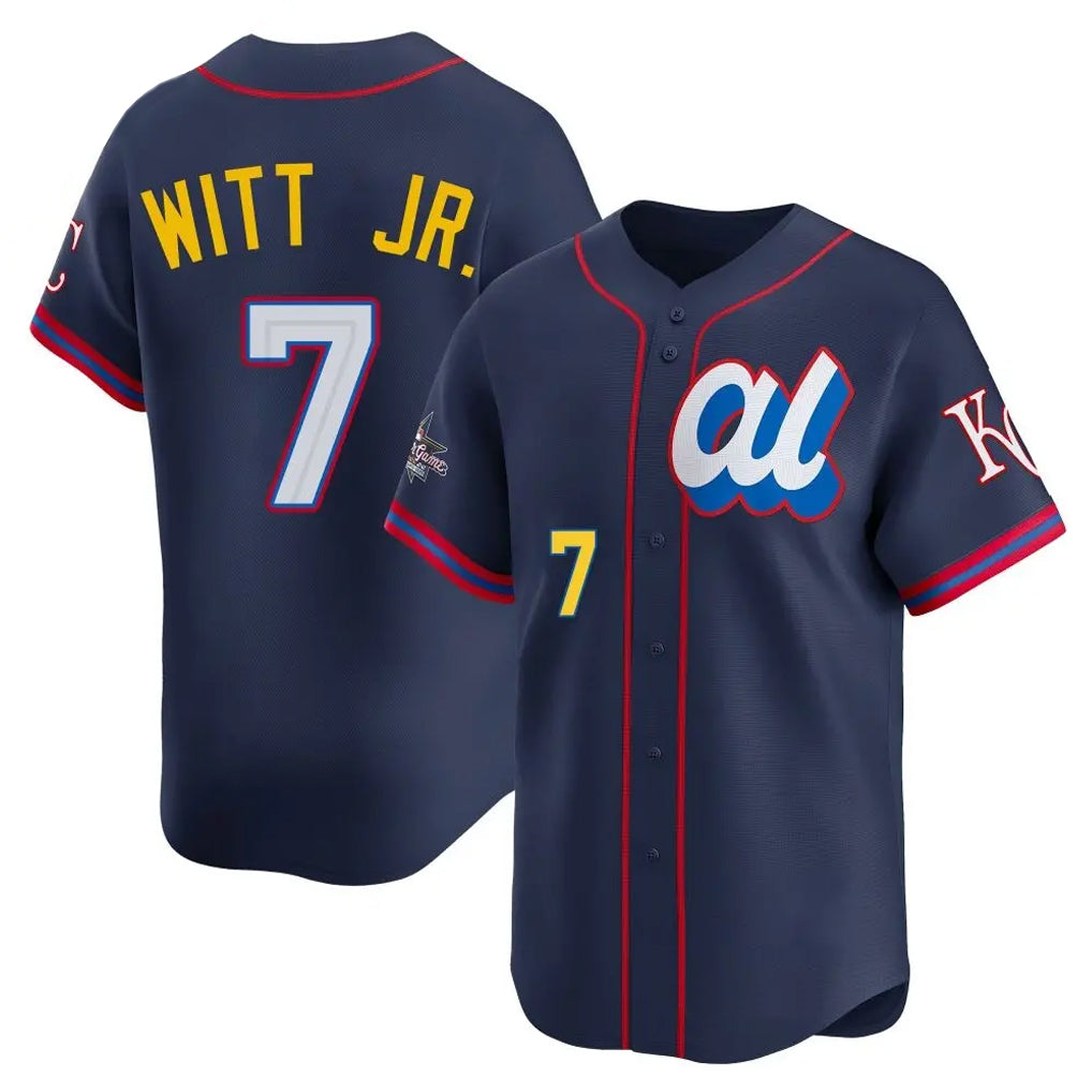 Elroe KC.Royals #7 Bobby Witt Jr. Player Navy Limited American League All-Star Edition Stitched Jerseys