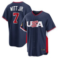 Elroe KC.Royals #7 Bobby Witt Jr. Player Navy USA 2026 World Classic Game Stitched Jerseys