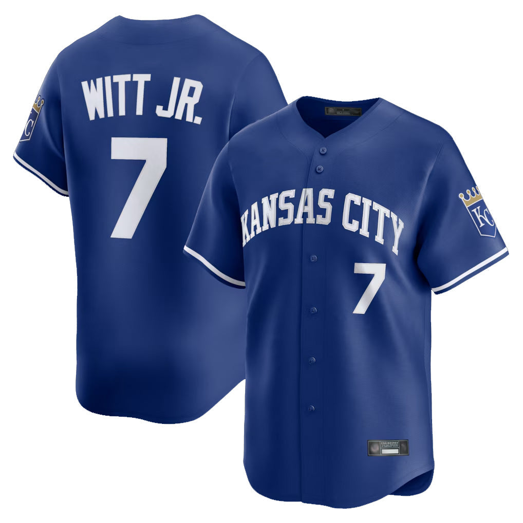 Elroe KC.Royals #7 Bobby Witt Jr. Player Royal Limited Home Stitched Jerseys