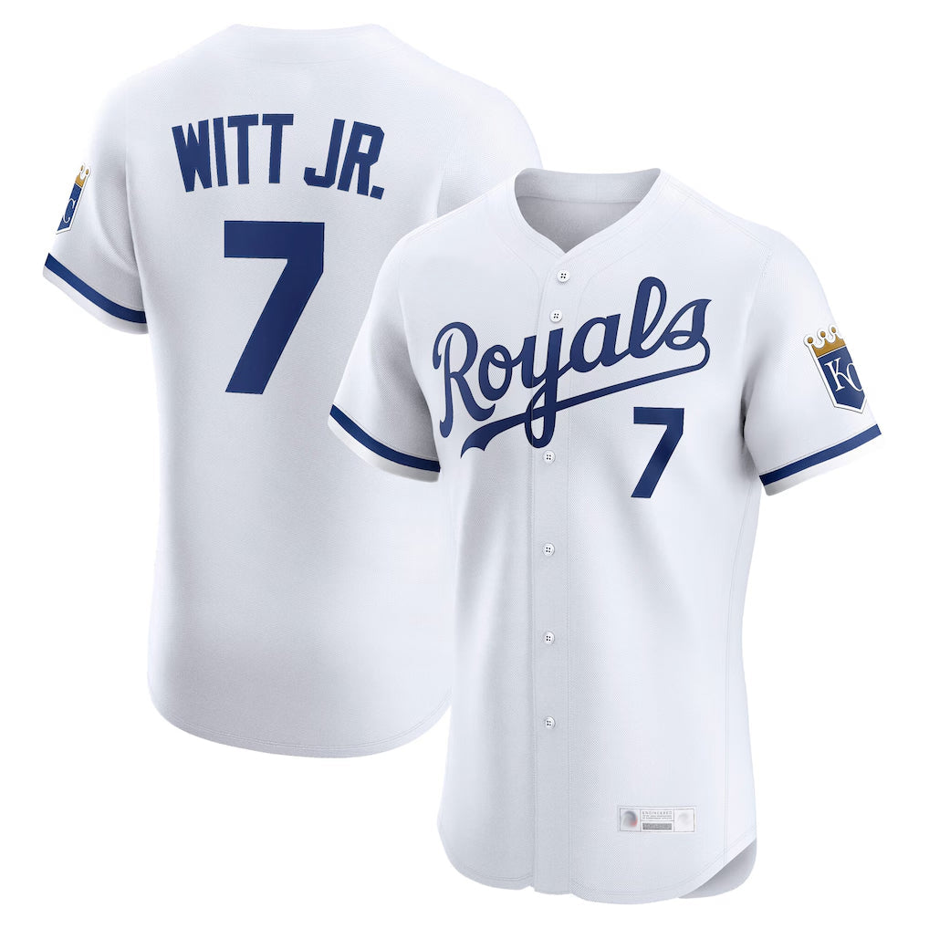 Elroe KC.Royals #7 Bobby Witt Jr. Player White Alt Limited Elite Home Stitched Jerseys