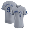 Elroe KC.Royals #9 Vinnie Pasquantino Player Gray Limited Elite Home Stitched Jerseys