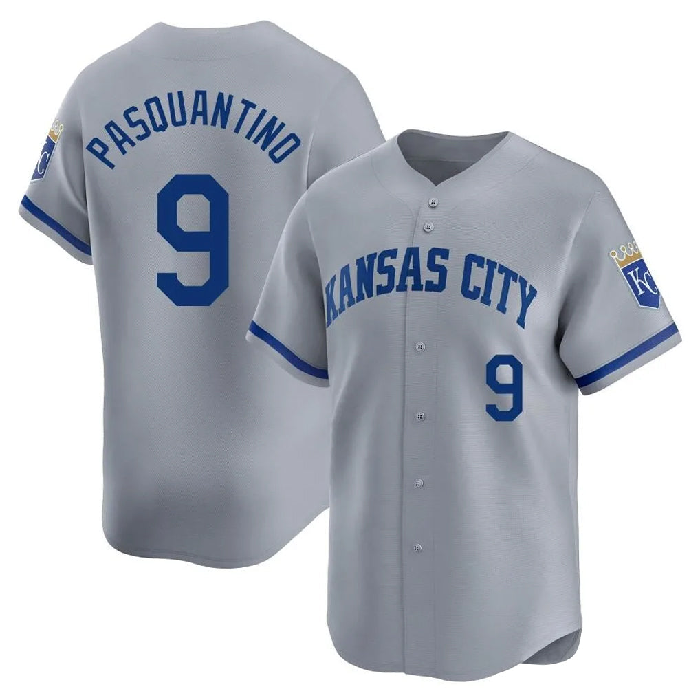 Elroe KC.Royals #9 Vinnie Pasquantino Player Gray Limited Home Stitched Jerseys