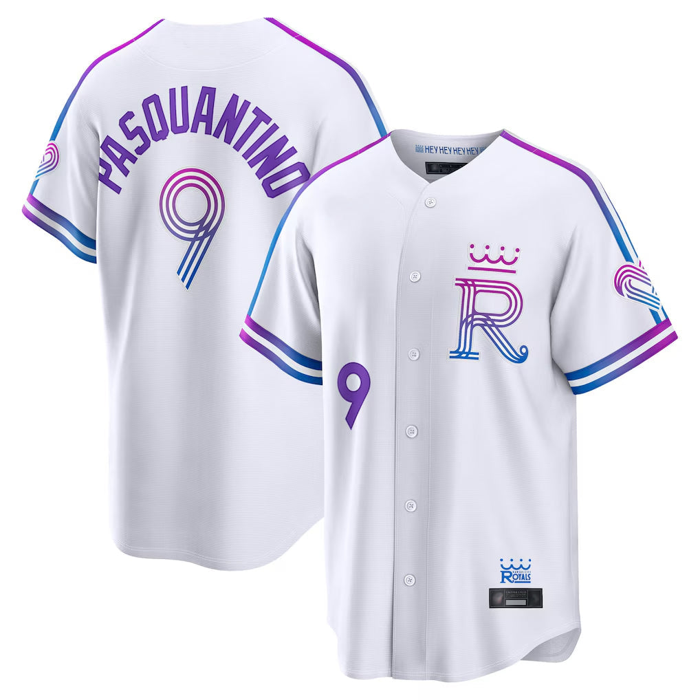 Elroe KC.Royals #9 Vinnie Pasquantino Player White 2026 City Connect Limited Home Stitched Jerseys
