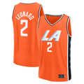 Elroe LA.Clippers #2 Kawhi Leonard Orange 2025-2026 City Edition Fast Break Stitched Jerseys
