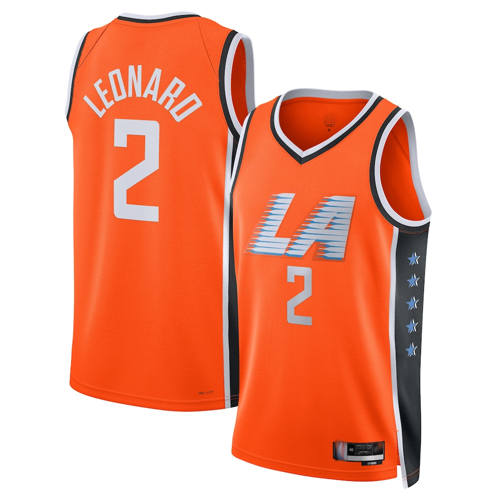 Elroe LA.Clippers #2 Kawhi Leonard Orange 2025-2026 Swingman Stitched Jerseys - City Edition