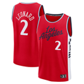 Elroe LA.Clippers #2 Kawhi Leonard Red Fast Break Replica Player Stitched Jerseys- Statement Edition