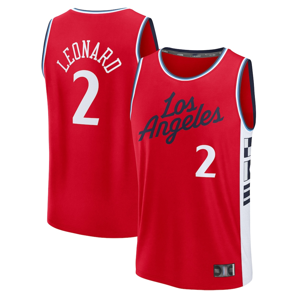 Elroe LA.Clippers #2 Kawhi Leonard Red Fast Break Replica Player Stitched Jerseys- Statement Edition
