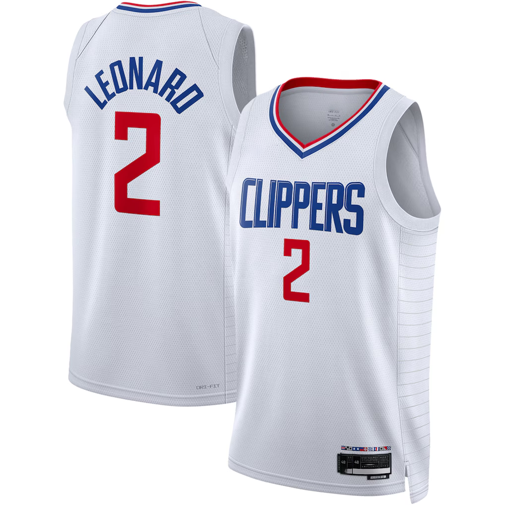Elroe LA.Clippers #2 Kawhi Leonard White Swingman Stitched Jerseys - Association Edition