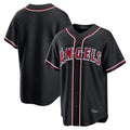 Elroe LA.Angels Black Fashion Out Home Game Blank Player Stitched Jerseys