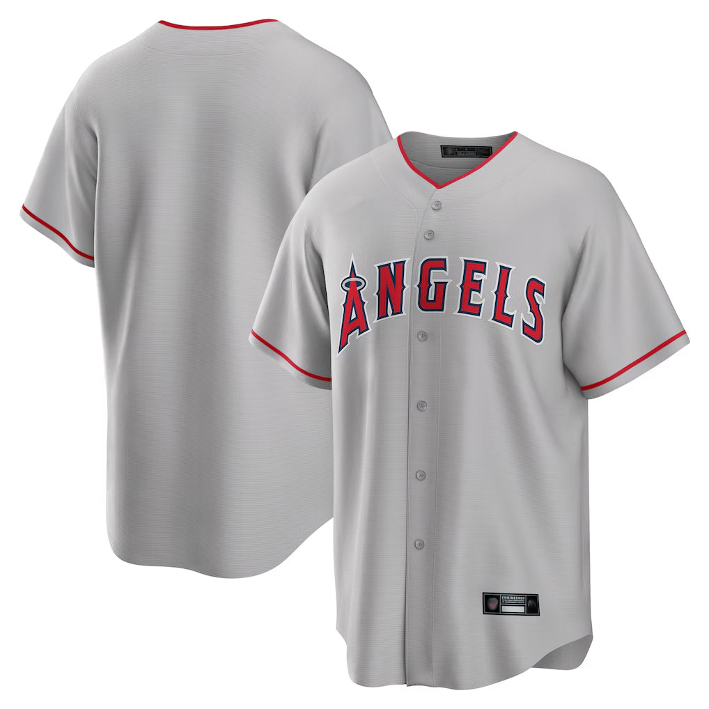 Elroe LA.Angels Gray Home Game Blank Player Stitched Jerseys