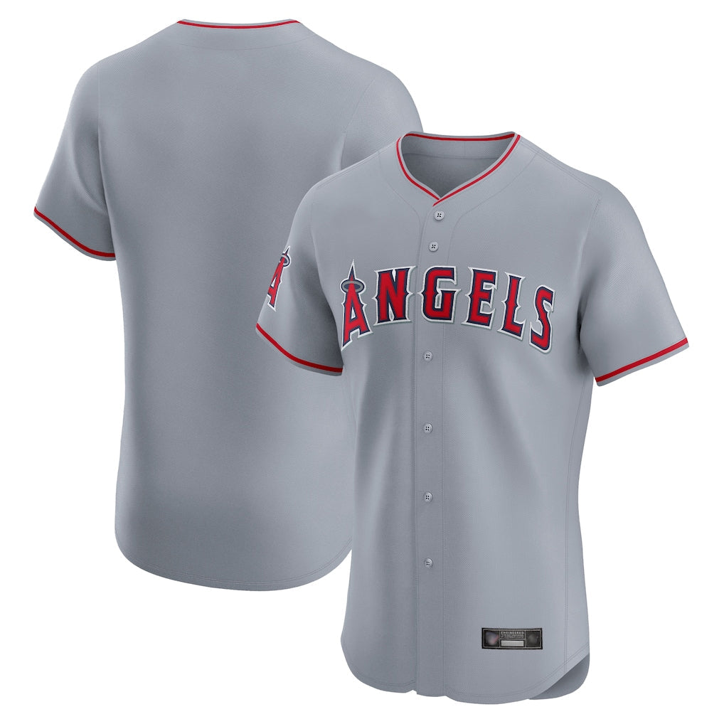 Elroe LA.Angels Gray Home Limited Elite Blank Player Stitched Jerseys