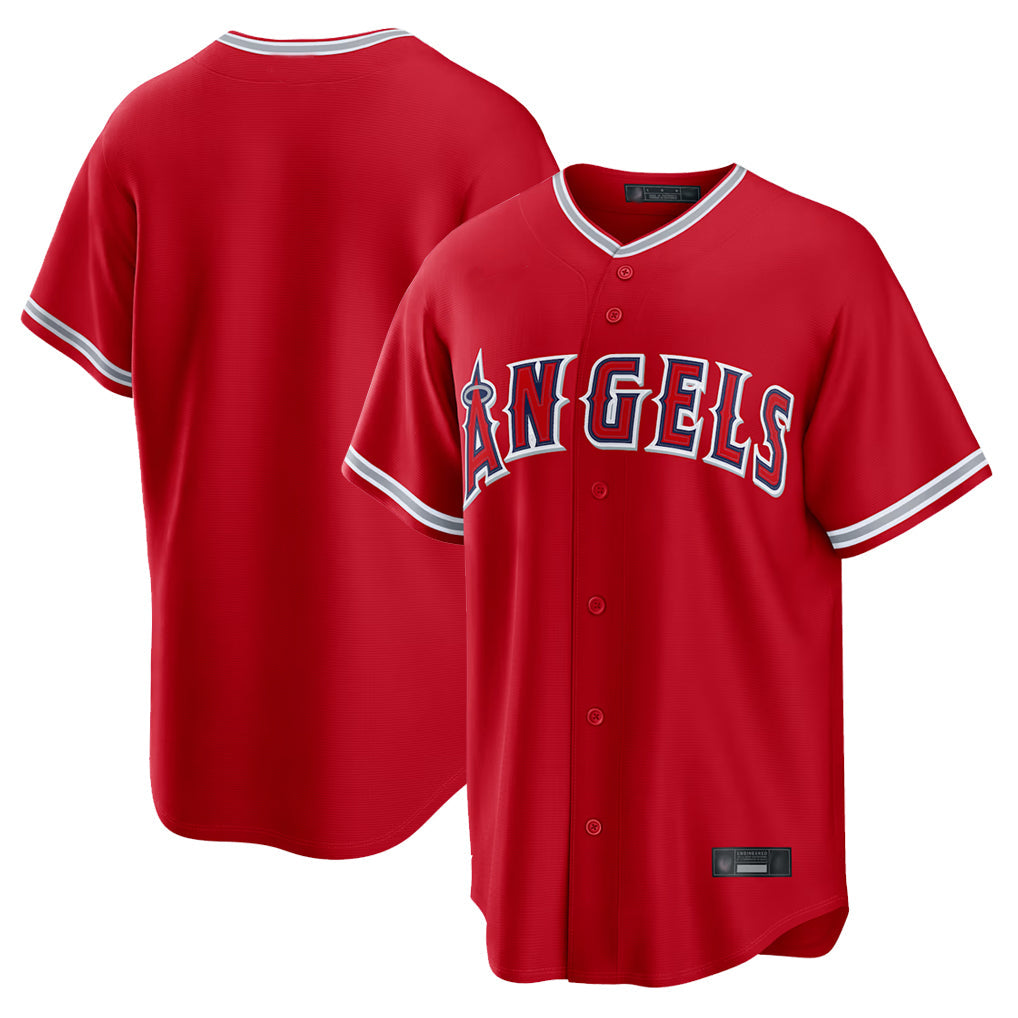 Elroe LA.Angels Red Home Game Blank Player Stitched Jerseys