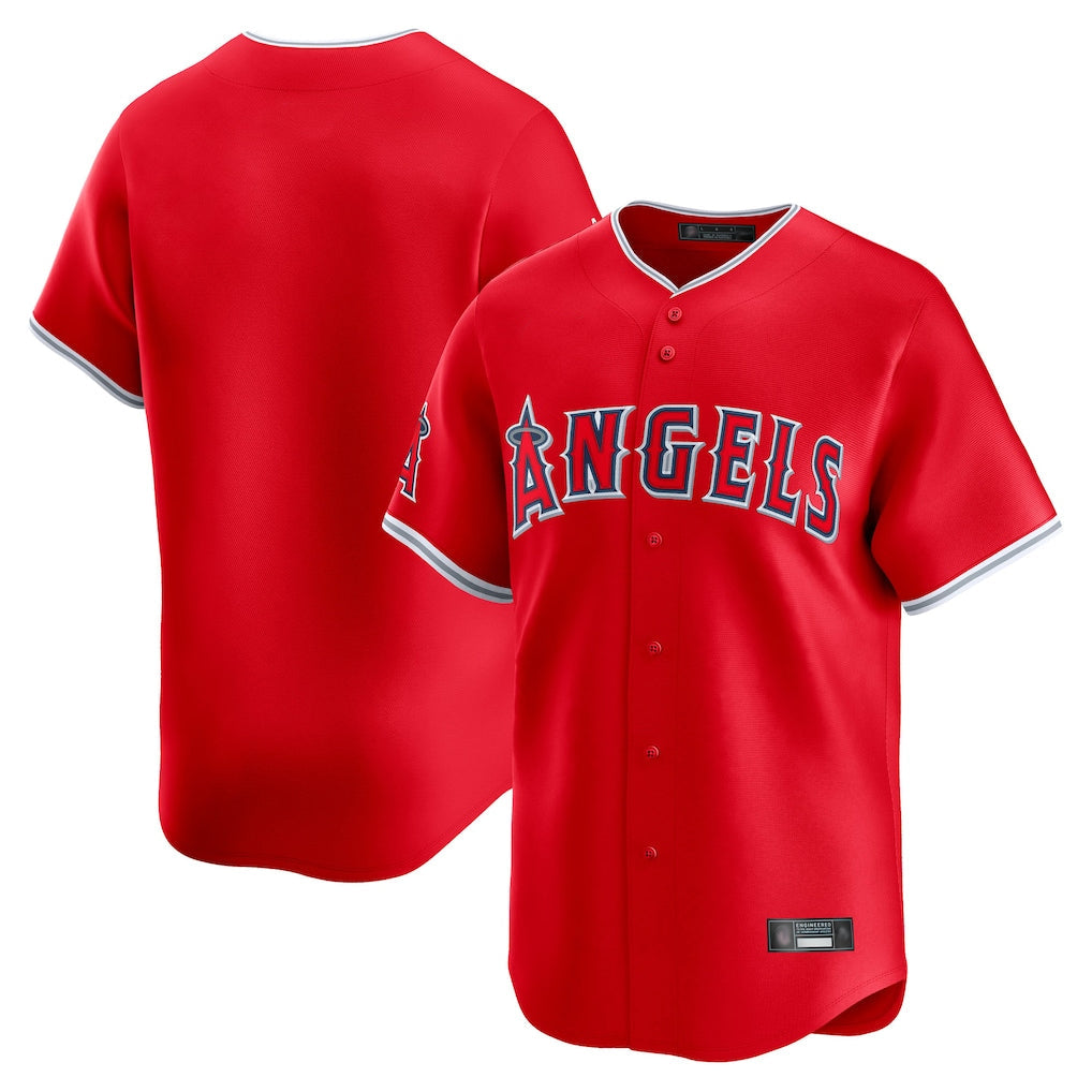 Elroe LA.Angels Red Home Limited Blank Player Stitched Jerseys