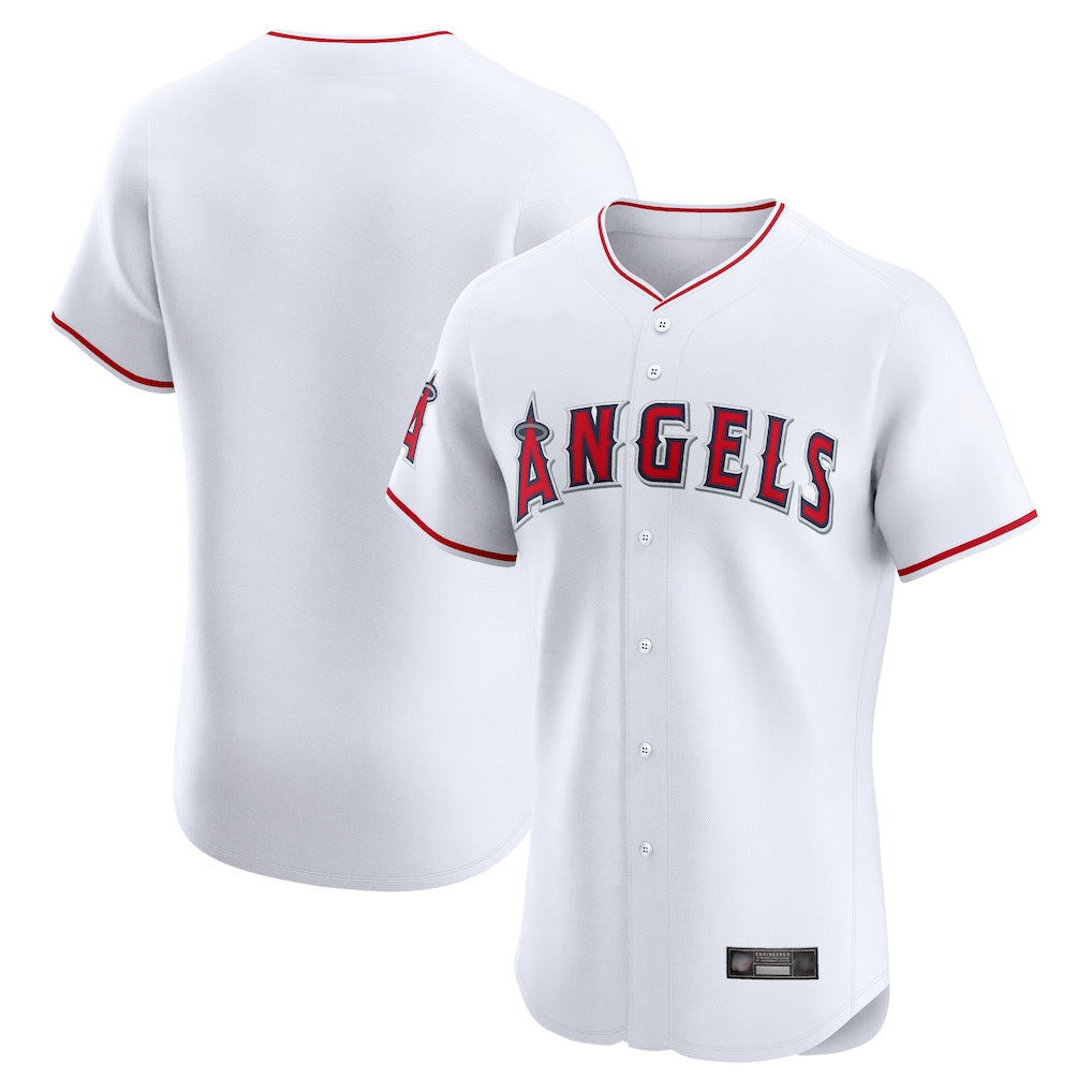 Elroe LA.Angels White Limited Elite Home Blank Player Stitched Jerseys