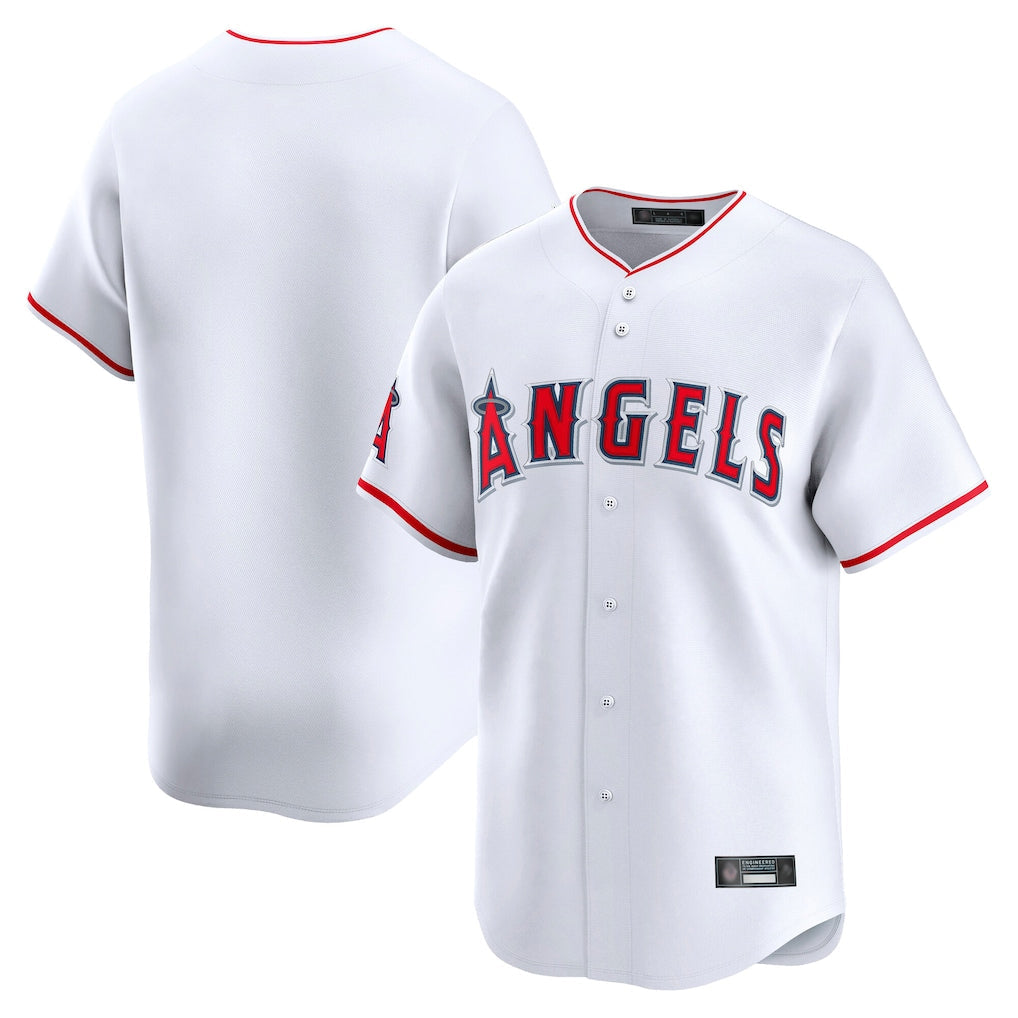 Elroe LA.Angels White Limited Home Blank Player Stitched Jerseys